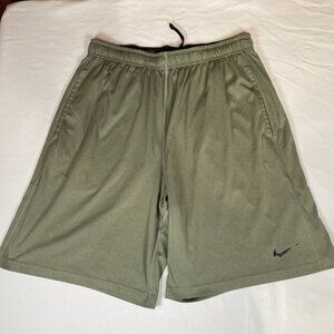 Nike Dri-Fit Activewear Shorts Men's L Green 100% Polyester